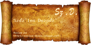 Széles Dezső névjegykártya