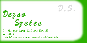 dezso szeles business card