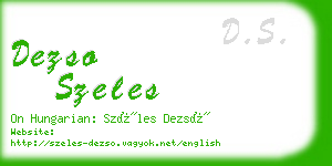 dezso szeles business card